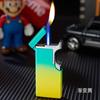 Encendedor creativo a prueba de viento de doble llama depósito de gas transparente metal llama abierta recta regalo publicidad promoción letras moxibustión