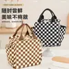 Bolsa de Almuerzo Aislada de Estilo Nuevo para el Trabajo, Bolsa de Almuerzo para Estudiantes, Bolsa Portátil para Lonchera, Bolsa Cuadrada para Comida de Pana a Cuadros