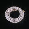 Collar Transfronterizo Europeo y Americano para Hombre Hebilla de Primavera Hip-Hop Cadena de Tenis de Zircón Diamante de una Fila Joyería Personalizada Collar para Mujer Venta al por Mayor