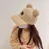Gorra de béisbol cálida y gruesa de peluche de cordero para otoño e invierno, nueva gorra con visera y orejas de bola de pelo japonesa linda y combinable para mujer