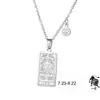 Moda INS nuevo collar para mujer colgante cuadrado tallado cadena para la clavícula chapado en acero inoxidable collar de oro real venta al por mayor