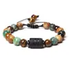 Pulsera de las Doce Constelaciones 8mm Ojo de Tigre Piedra con Imagen Pulsera Hecha a Mano Piedra Natural con Cuentas Pulsera de Constelación con Tarjeta