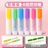 Deli Sk628 Resaltador de Gran Capacidad Set de 6 Colores Resaltador de Punta Biselada Anti-Manchas Marcador para Diario de Mano para Papelería
