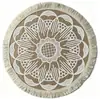 Em estoque Rodada Juta Bola Borla Tecida Placemat Eco-Friendly Atmosfera Mesa Decorativa Tapete de Mesa Retro Tapete de Isolamento Térmico
