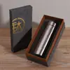 Conjunto de caixa de presente de copo isolado de titânio puro de alta qualidade, copo de titânio de grande capacidade, portátil para uso ao ar livre, separação de chá e água, copo para preparo de chá, copo para infusão de chá