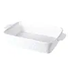 Conjunto de Assadeiras com Padrão de Pedra e Alças Duplas, Assadeira de Cerâmica para Vendas Transfronteiriças na Amazon, Prato de Arroz Assado com Queijo, Assar em Micro-ondas