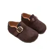 Sapatos Birkenstock retrô infantis, nova coleção primavera/outono 2026, unissex, forrados com lã, sem cadarço, sapatilhas de bico fino, sapatos de couro estilo estudante, modernos