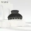 Novo Prendedor de Cabelo Médio Wjia Acetato Retro Francês com Bolinhas para Mulheres, Piranha de Cabelo para Parte de Trás da Cabeça, Acessório de Cabelo Tipo Pinça Shark