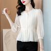 Camisa de Gasa Bordada Pesada Top de Mujer Verano 2025 Camisa con Encaje Sensual Cintura Ajustada Adelgazante Trendy Camisa Pequeña