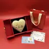 Insignia Corporativa Personalizada Logo Oro Puro 999 Pastel de Corazón Dulce Regalo de Confesión para Novia Lote de Oro Shuibe