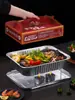 Caja de empaque para llevar de pescado a la parrilla, para llevar comercial, caja de aluminio calentable para pescado a la parrilla, charola de aluminio desechable, forma rectangular
