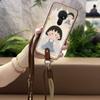 Adecuado para Funda de Teléfono Móvil Nokia Cáscara Blanda Pareja Nuevo Dos Tonos Moderno Diagonal Resistente al Polvo Colgante del Cuello Simple Creativo Versión Q