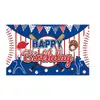 Fondo de cumpleaños temático de fútbol transfronterizo Banner Feliz Cumpleaños Decoración de fiesta Tapiz personalizado
