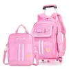Nueva Mochila con Ruedas Estilo Británico para Estudiantes de Primaria Niñas Grado 2-6 Gran Capacidad Puede Subir Escaleras Mochila con Ruedas para Niños