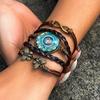 Pulseira de cascalho tecida à mão, estilo étnico, joias transfronteiriças europeias e americanas, corda de mão com folhas de enrolamento multicamadas, pássaro voador retrô