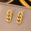 Aretes de acero de titanio aretes de alta gama nicho temperamento Perla aretes de borla de flor encantadores joyería versátil para mujer venta al por mayor