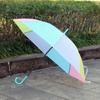 Guarda-chuva infantil transparente de bolinhas para meninos e meninas, guarda-chuva infantil de jardim de infância, guarda-chuva transparente ultraleve, desenho animado, alça longa, abertura automática