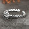 Anillo de plata antigua estilo japonés, estilo tailandés, con diseño desgastado y flor de rosa dulce para mujer.