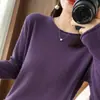 Camiseta base de punto de algodón puro para mujer, cuello redondo con borde enrollado, manga larga, corte holgado, top interior versátil para mujer, Primavera 2026