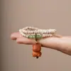 Directamente del fabricante: Pulsera Bodhi Estrella y Luna Natural, Cuentas de Oración de Círculo Único, Collar con Colgante, Material de Hainan, Blanco Liso, Alta Densidad