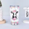 Taza Termo Creativa Transfronteriza de Acero Inoxidable 304, Doble Pared al Vacío para Cerveza, Impresión 3D, 20 oz, Portavasos para Coche