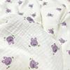 Crepé de algodón de doble capa estampado Corea del Sur crepé estampado de osos primavera y verano gasa de algodón bebé pantalones pijamas a prueba de mosquitos