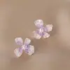 Pendientes de Tachuela de Flor de Perla Esmaltada de Plata de Ley 925 con Circonita para Mujer, Nuevo Estilo Popular, Joyería para Orejas de Lujo Ligero de Alta Gama, Clásicos