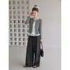 Cárdigan corto de lunares con botones estilo coreano para mujer, nuevo top chaqueta de manga larga dulce holgado adelgazante para otoño e invierno