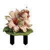 Estatua de Piso de Jardín de Cuento de Hadas Acrílico Flor de Hibisco Hada Durmiente Impermeable Resistente a los Arañazos Planta en Maceta Decoraciones de Escena del Hogar