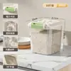 Balde de Armazenamento de Ração para Gatos Lata Selada de Ração para Cachorros com Tampa à Prova de Insetos à Prova de Umidade Caixa de Armazenamento Transparente para Pet Liofilizado com Rodas Balde de Capacidade