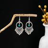 Estilo étnico Miao Silver Tassel Brincos Bohemian Turquesa Tassel Brincos Minorias étnicas Atrações turísticas Brincos
