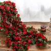 Flor Artificial 45 Cabeças Rosa Trepadeira Decoração Arco de Casamento Flor Peônia Trepadeira Decoração Cobertura de Ar Condicionado Flor Falsa