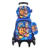 Nueva Lindo Carrito Escolar para Estudiantes de Primaria Grados 3~6 Set de Tres Piezas de Dibujos Animados Mochila Escolar de Dos Ruedas Seis Ruedas para Niños Lista para la Venta