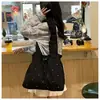 Bolsa de Lona Pequeña Fresca Literaria para Mujer Verano 2024 Nueva de Moda Coreana Bolso Tote Plegado Versátil de Gran Capacidad