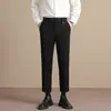 Maple House Ropa para Hombre / Pantalones Casuales de Vestir Hombres Pantalones de Nueve Puntos Hombres Pantalones Pequeños de Vestir Pierna Recta Caída Pantalones de Traje de Negocios Corte Ajustado
