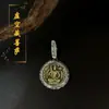 Pulseira com Pingente de Prata Esterlina S925 Oito Deidades Guardiãs Charm Pingente de Colar Seis Palavras Mantra Buda do Nascimento com Pedra Natural de Cinábrio