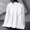 Camiseta de manga larga nueva para hombre de primavera y otoño 2026, simple y casual, top básico versátil