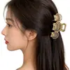 Pinza para el Cabello Metálica Única con Forma de Corona y Diseño Floral Hueco, Pasador Estilo Coreano para la Parte Trasera de la Cabeza, Accesorio para el Cabello