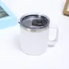 Taza Transfronteriza Modelo Nuevo 14oz con Asa, Taza de Café Sencilla para Negocios, Taza con Asa de Acero Inoxidable al Vacío de Doble Pared