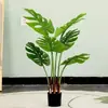 Vasos de Plantas Verdes Simulados para Decoração de Plantas Grandes em Ambientes Internos, Adequados para Hotéis, Shoppings e Vitrines