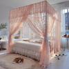Mosquitera de encaje jacquard de alta calidad de tres puertas hasta el suelo cortina de cama mosquitera hogar casa de familia encriptada cortina de cama 1.8 cama doble