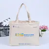Bolsa de lona portátil com impressão colorida, logotipo personalizado, dobrável, para estudantes, de algodão, proteção ambiental, publicidade, sacola de compras