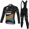 Traje de ciclismo de manga larga versión de flota al por mayor de fábrica del Tour de Francia para hombre, primavera y otoño, transpirable, tirantes para bicicleta de carretera