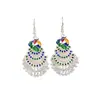 Aretes de Pavo Real Cloisonné Imitación Totem Minoría Miaoli Fénix Aretes de Campana Punto Escénico Aretes Calientes