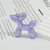 Colgante de perro globo macarrón de colores acrílico UV para llavero DIY, colgante para colgar en el coche con agujero para colgar, cuentas sueltas