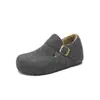 Sapatos Mula Cinza Augusden para Mulheres 2026 Novos de Inverno com Solado Grosso Forrados de Lã Sapatos de Algodão Botas de Neve Sapatos Full-Cover Slip-On