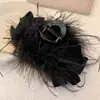 Pinza Triangular para el Cabello de Tela Estilo Coreano, Pasador Dulce y Elegante, Pinza de Tiburón, Lujo Ligero, Sensación de Alta Gama, Accesorio Versátil para el Cabello para Mujeres