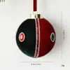 Novo enfeite de bola de Natal transfronteiriço de 8 cm, bola de tecido feita à mão com strass, bola de decoração de Natal para arranjo de feriado e decoração suspensa