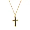 Collar con Colgante de Cruz de Acero Inoxidable Cadena de Clavícula Simple Personalización Fábrica Fuente de Joyería Yiwu Transfronteriza Europea y Americana
