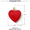 Colgante de cobre y circón con forma de corazón de melocotón, con siete cuentas, estilo estéreo, con forma de corazón de melocotón y aceite, accesorios de joyería DIY, collar con alas de palma.